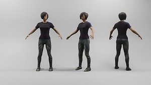 3D Female Character - Low Poly - Game Ready model
