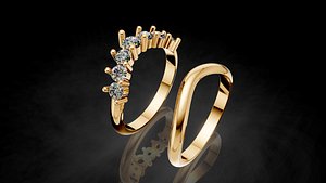 set luxury engagement iconic couple ring