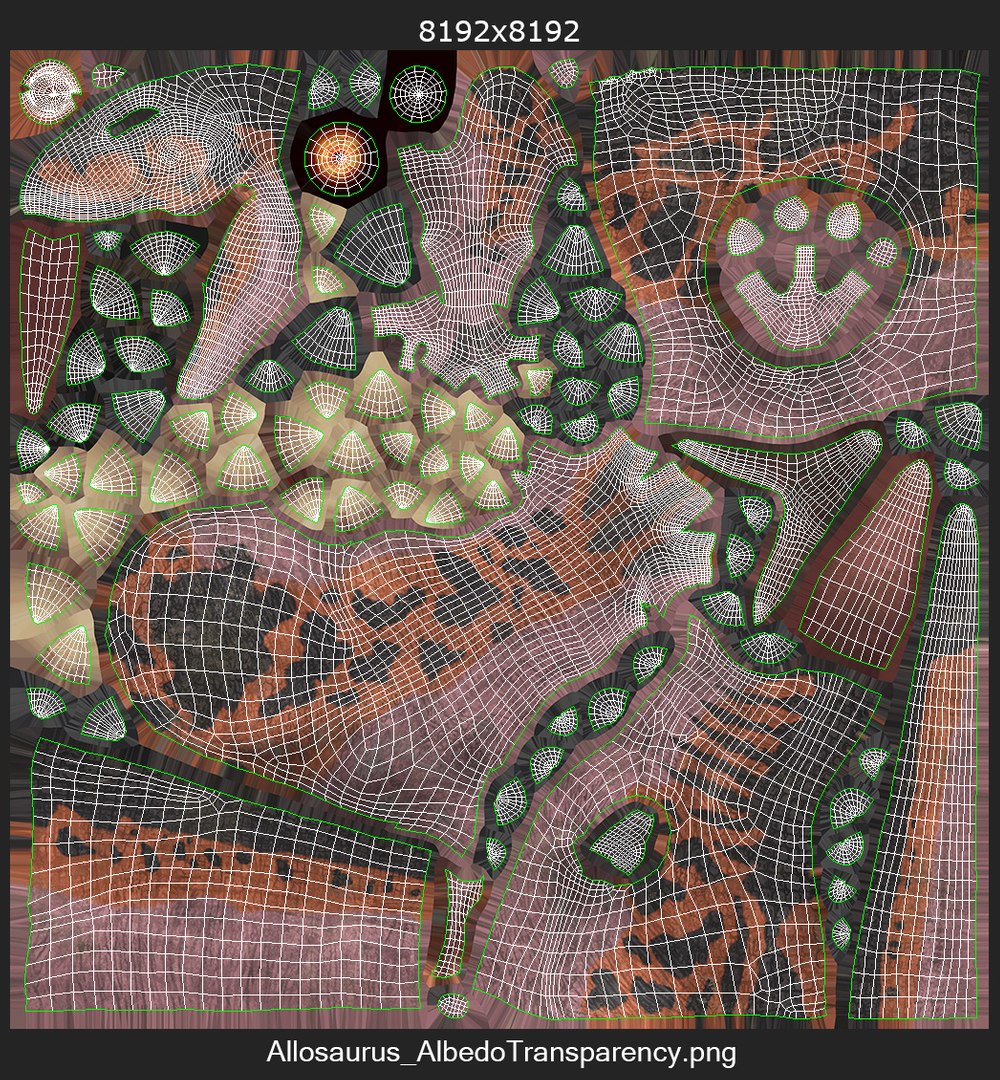 3D allosaurus https://p.turbosquid.com/ts-thumb/8S/jCT7AH/SDPAybWm/unwrapping/jpg/1606902312/1920x1080/fit_q87/00e60a27454dafca500a65288efc90823ac0c12b/unwrapping.jpg