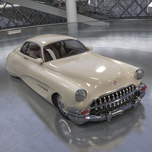 An old-style lowpoly car 3D model