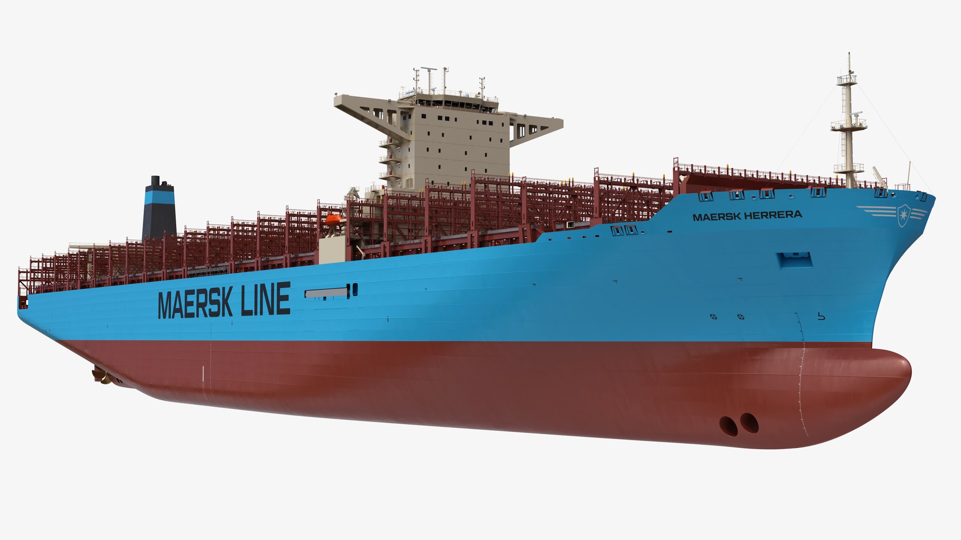 Maersk Herrera Container Ship 3D model https://p.turbosquid.com/ts-thumb/8S/noi3GN/9e/maersk_herrera_08/jpg/1642627134/1920x1080/fit_q87/5d9ece723e02cd9e9b3b89940b916bae6e086f70/maersk_herrera_08.jpg