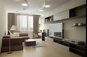 3d livingroom room model