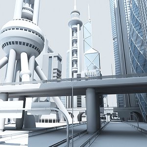 skyscrapers street 3d model
