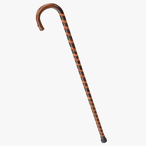 Halloween Walking Stick Wooden 3D model