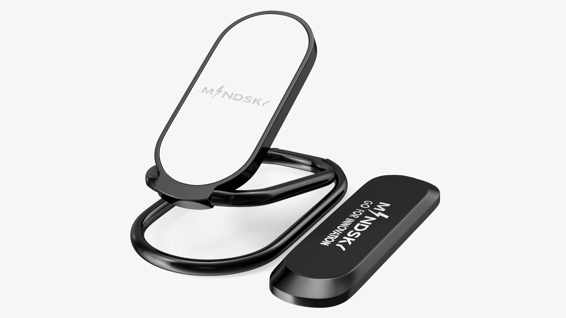 Multi Angle Adjustable Phone Ring Black 3D model preview