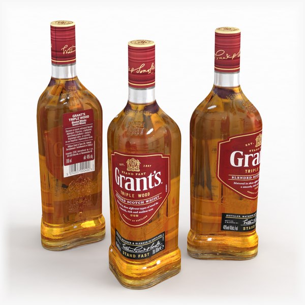3D Alcohol Grants Blended Whisky Wood 700ml - TurboSquid 1789946