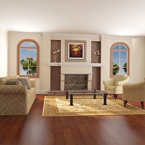 3d model def classic living room