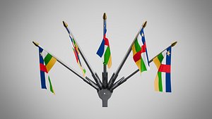 Wall Mount Flags 5 Of Central African Republic model
