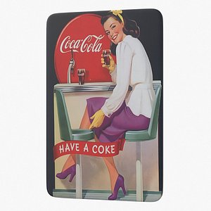 Coca Cola Vintage Fridge Magnet Retro 3D model