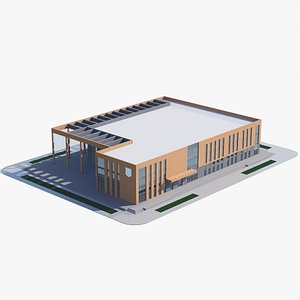 realistic university 3D model