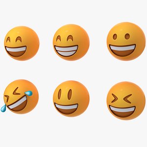 Set of Smiling Emoji Balls