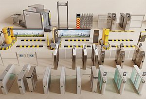 Security Equipment Turnstile Gate Scanner Barrier Access Control System 3D model