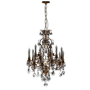 Chandelier crystal gold