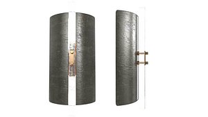 Scudo Sconce Champagne Textured Murano Glass White Gold Leaf Brass Detailing