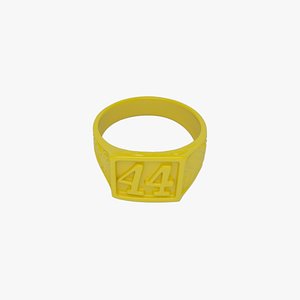 Sunny Yellow Plastic Ring 44 3D Model