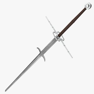 3D medieval zweihander two-handed sword model