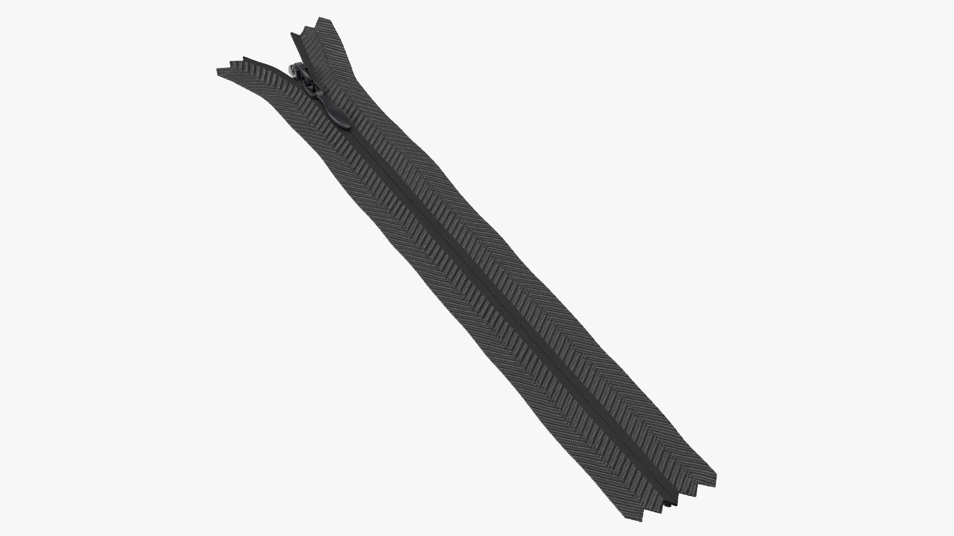 Nylon Invisible Zipper Black 3D model preview