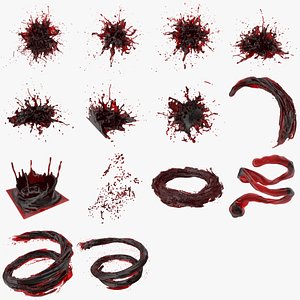 14 Blood splashes 3D model