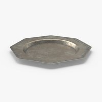 Pewter Dishware Plate 01
