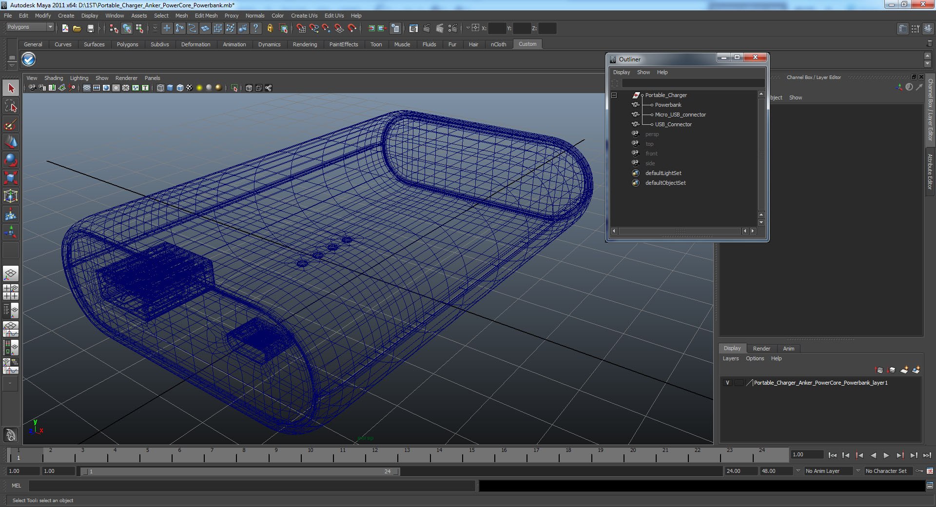 Compact External Battery Generic 3D model preview