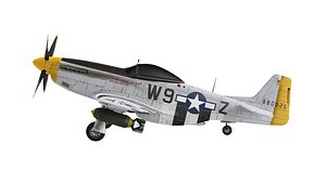 P51D Mustang low-poly 3D
