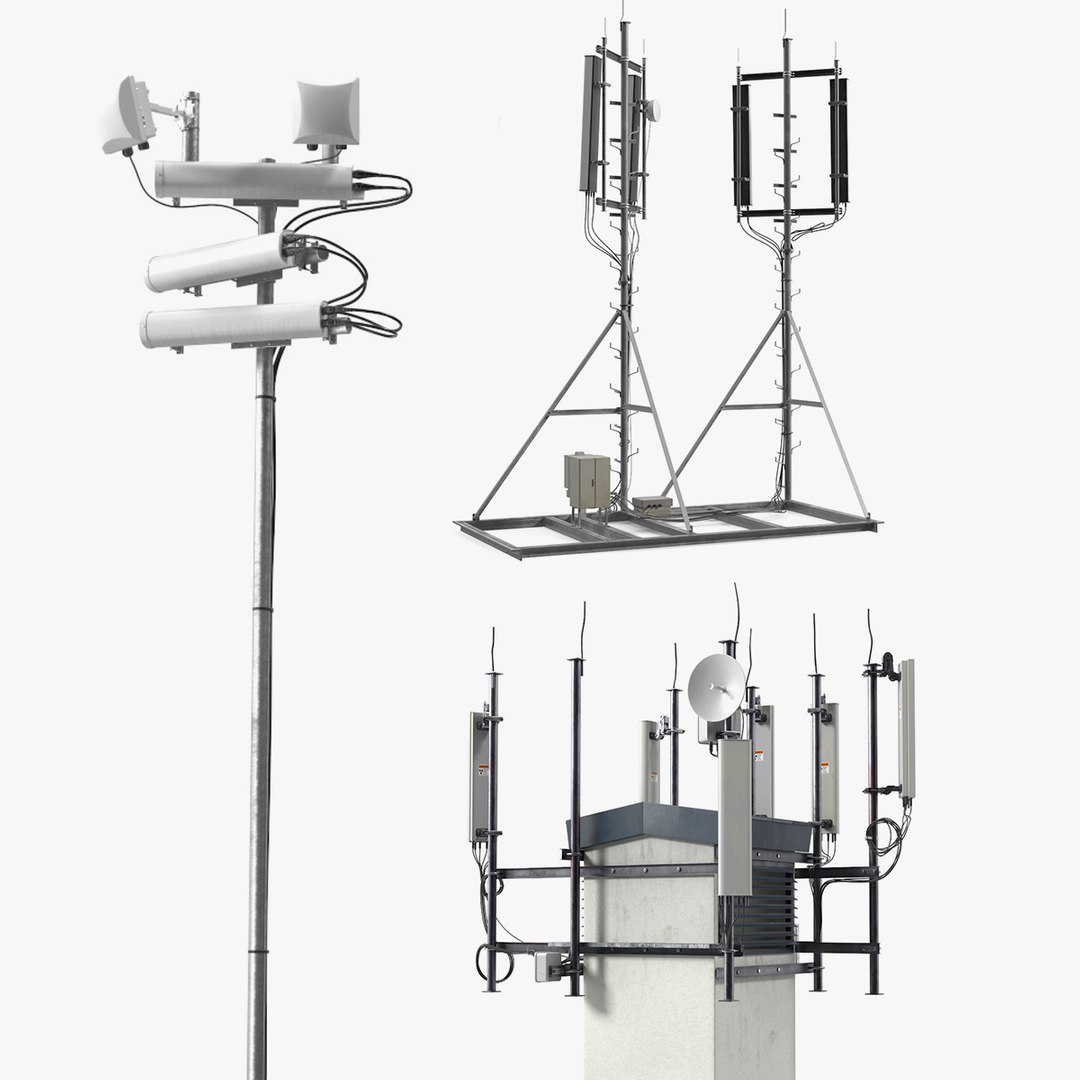 Cell Phone Towers Collection 3D model preview