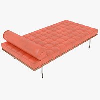Knoll Orange Leather Barcelona Couch