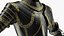 3D Medieval Knight Black Gold Full Armor Neutral Pose model