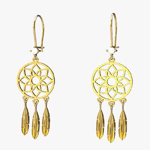 DREAM CATCHER EARRING 3D model