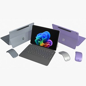 Microsoft Surface Pro 12 inch All Colors Rigged Animated 3D model