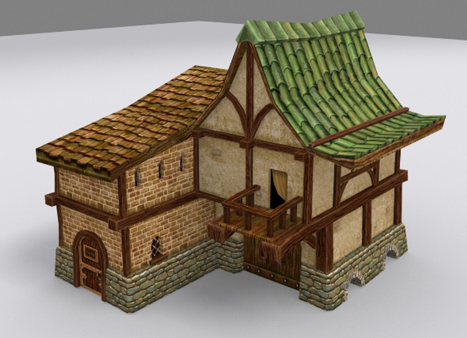 Medieval Fantasy Town Tiny 3d Model