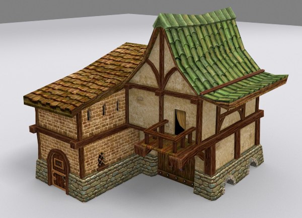 medieval fantasy town tiny 3d model