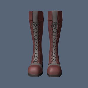 3D Women long boots model with texture 4k model