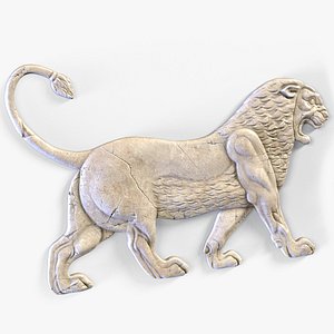 3D Persian Lion Bas Relief model