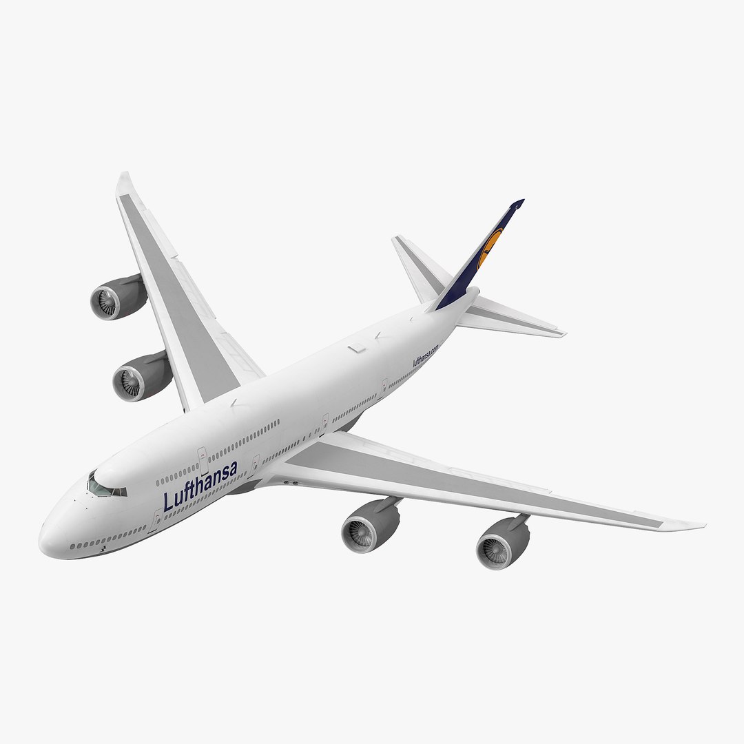Boeing 747-8I Lufthansa Rigged 3D model preview