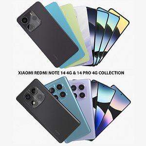 3D Xiaomi Redmi Note 14 and 14 Pro 4G Collection