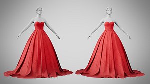 Dress 47 Alabama Crimson With Design 3D model