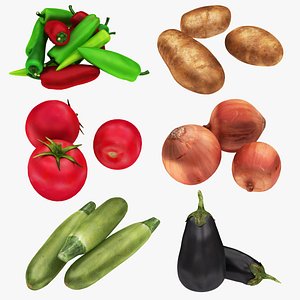 3D Cooking vegetables 6 in 1 model