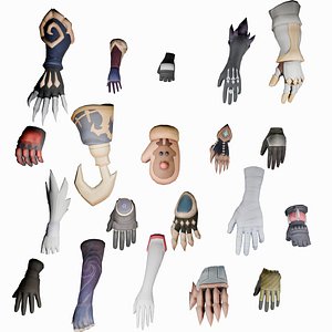20 STYLIZED GLOVE MODELS PACK 1 - LOW POLY 3D