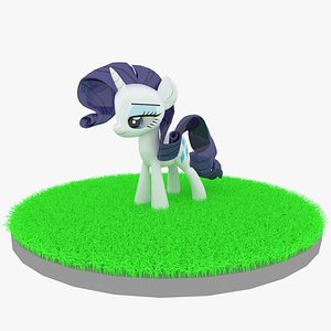 Cartoon White Pony Rigged