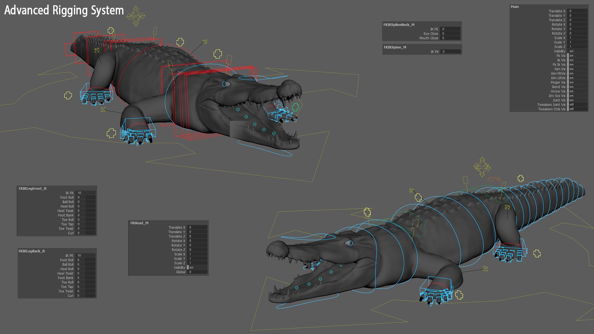 3D Crocodile Rigged - TurboSquid 2357915