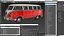 3D model Classic Volkswagen Type 2 Bus Rigged