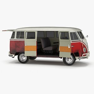 3D model Classic Volkswagen Type 2 Bus Rigged