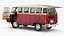 3D model Classic Volkswagen Type 2 Bus Rigged