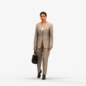 00234Nur0011 - Adult Latino woman walking through office in transitional seasonal business attire wi 3D model