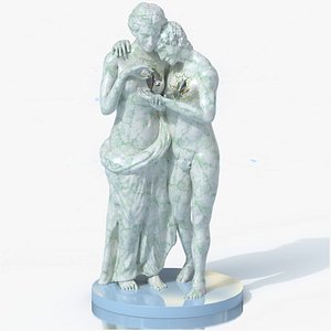 Amore and pische santi detailed sculpture with textured 3D model