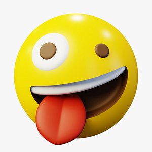 3D Silly Face Emoticon Emoji or Smiley
