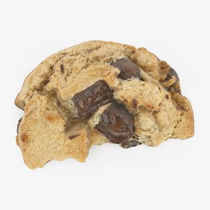 Chocolate Chip Cookie Half 3D model