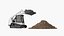 3D Skid Steer Loader with Operator and Earth Load Rigged