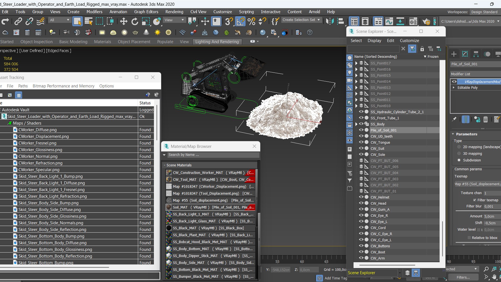 3D Skid Steer Loader With Operator And Earth Load Rigged - TurboSquid ...